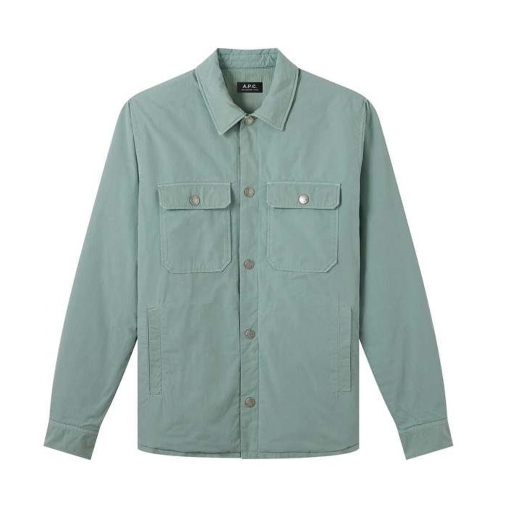 A.P.C. Alex Blouson Chore Jacket Men M Sage Green Cotton Snap Button Utility